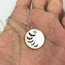 Load image into Gallery viewer, Silver Bats Flying Necklace