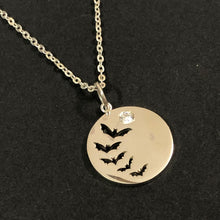 Load image into Gallery viewer, Silver Bats Flying Necklace