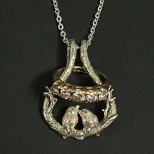 Load image into Gallery viewer, Bird Kissing Ring Holder Necklace
