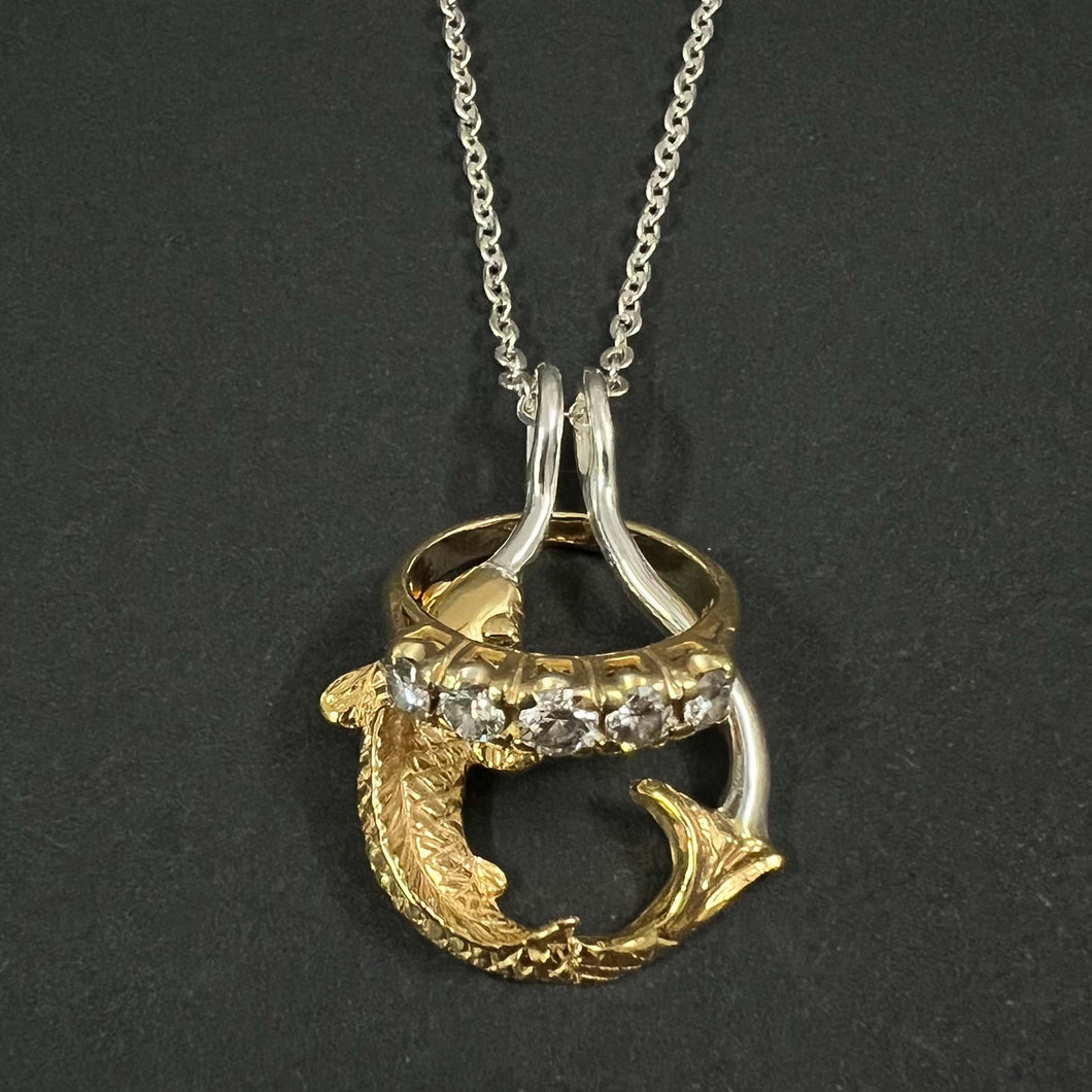 KOI Fish Ring Holder Necklace
