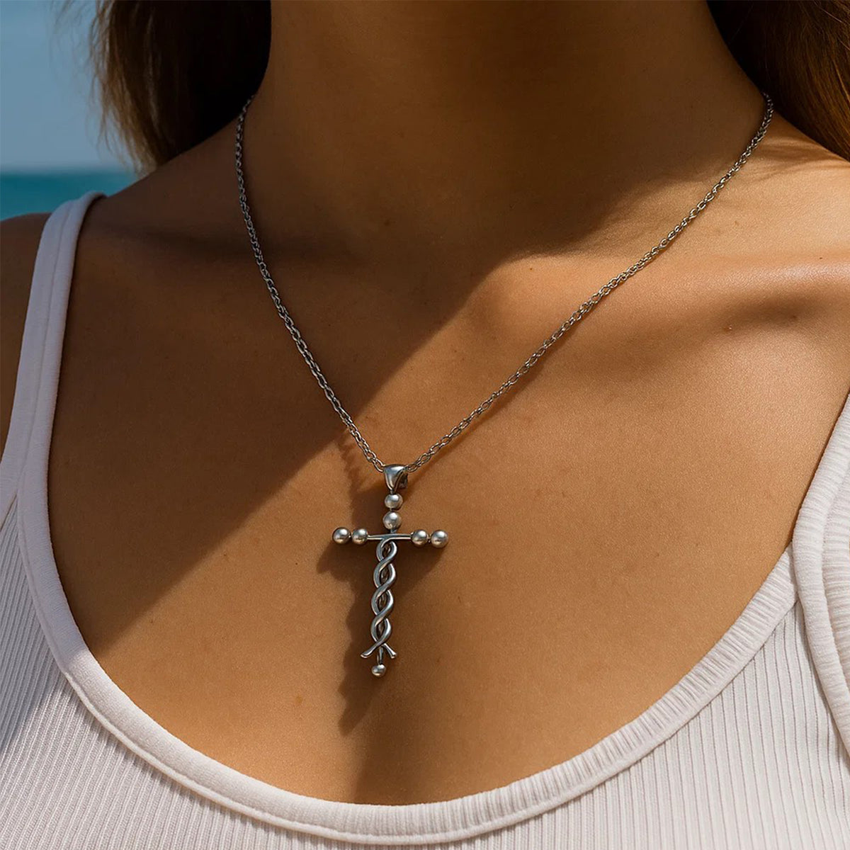 Simple Laminin Cross Necklace – Handmado.com