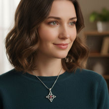 Load image into Gallery viewer, Silver Witch Knot Necklace