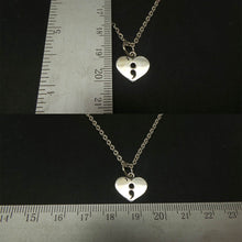 Load image into Gallery viewer, Silver Semicolon Heart Necklace