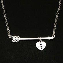 Load image into Gallery viewer, Arrow Semicolon Necklace
