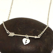 Load image into Gallery viewer, Arrow Semicolon Necklace