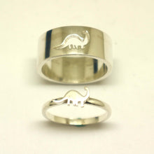 Load image into Gallery viewer, Brachiosaurus Dinosaur Couple Promise Ring
