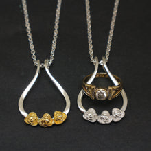 Load image into Gallery viewer, Rose Birth Flower Ring Holder Necklace