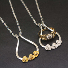 Load image into Gallery viewer, Rose Birth Flower Ring Holder Necklace
