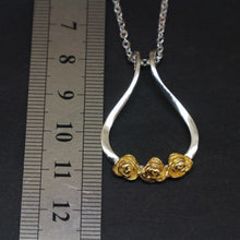 Load image into Gallery viewer, Rose Birth Flower Ring Holder Necklace