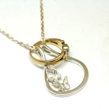 Load image into Gallery viewer, Butterfly Mother Daughter Ring Holder Necklace