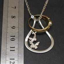Load image into Gallery viewer, Butterfly Mother Daughter Ring Holder Necklace