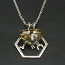 Load image into Gallery viewer, Hexagon Mountain Ring Holder Necklace