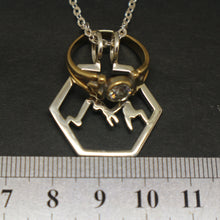 Load image into Gallery viewer, Hexagon Mountain Ring Holder Necklace
