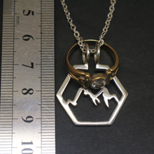 Load image into Gallery viewer, Hexagon Mountain Ring Holder Necklace