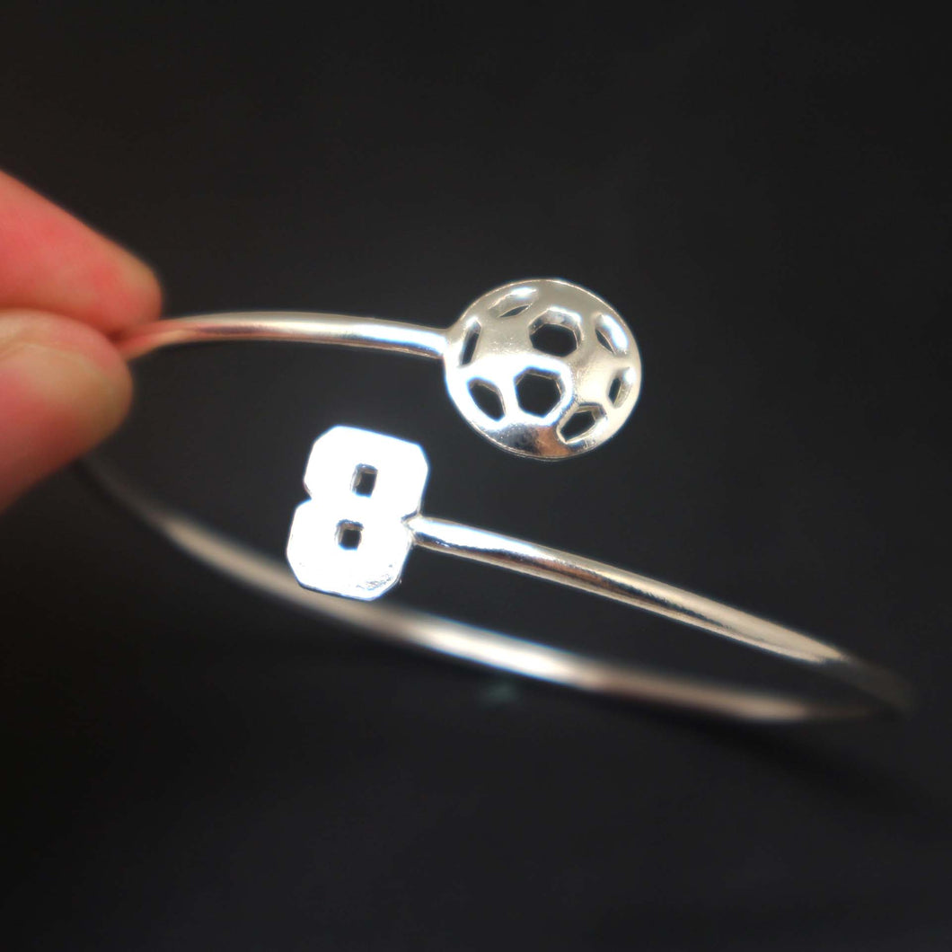 Personalized Jersey Number Soccer ball Bracelet