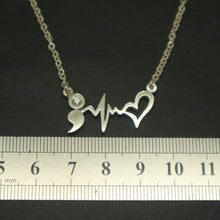 Load image into Gallery viewer, Semicolon Heartbeat Necklace