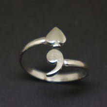 Load image into Gallery viewer, Ace of Spades Semicolon Ring