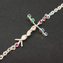 Load image into Gallery viewer, Silver Laminin Cross Bracelet