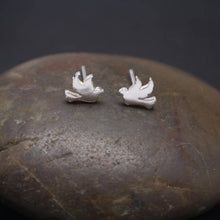 Load image into Gallery viewer, Sterling Silver Peace Bird Dove Stud Earring
