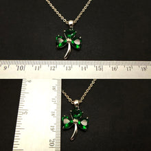 Load image into Gallery viewer, Silver Irish Green Silver Shamrock Necklace