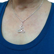 Load image into Gallery viewer, Silver Celtic Knot Mother and Child Necklace