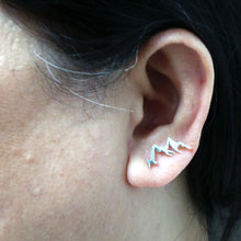 Load image into Gallery viewer, Sterling Silver Mountain Range Stud Earring