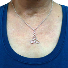 Load image into Gallery viewer, Silver Celtic Knot Mother and Child Necklace