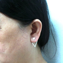 Load image into Gallery viewer, Geometric Triangle Ear Jacket Stud Earring

