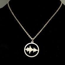 Load image into Gallery viewer, Personalized Round Sound Wave Necklace Pendant