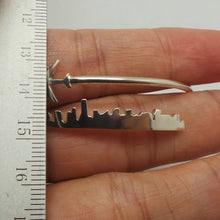 Load image into Gallery viewer, Personalized Airplane Skyline Bracelet Bangle