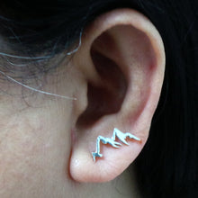 Load image into Gallery viewer, Sterling Silver Mountain Range Stud Earring