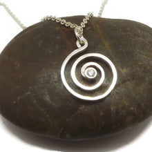 Load image into Gallery viewer, Silver Spiral Ring Holder Necklace