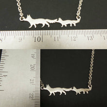 Load image into Gallery viewer, Silver Mother and Child Fox Necklace