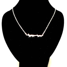 Load image into Gallery viewer, Silver Mother and Child Fox Necklace