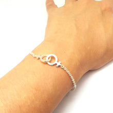 Load image into Gallery viewer, Silver Gay Male Symbol Bracelet Bangle