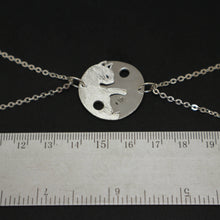 Load image into Gallery viewer, Silver Yin Yang Cat Couple Necklace Pendant