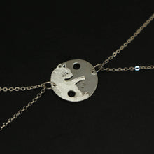 Load image into Gallery viewer, Silver Yin Yang Cat Couple Necklace Pendant