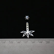 Load image into Gallery viewer, Silver Flower Lotus Ear Jacket Stud Earring
