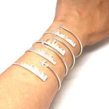 Load image into Gallery viewer, Personalized Airplane Skyline Bracelet Bangle
