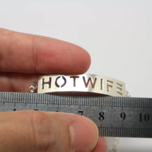 Load image into Gallery viewer, Silver Hotwife Bar Bracelet Bangle
