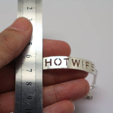 Load image into Gallery viewer, Silver Hotwife Bar Bracelet Bangle