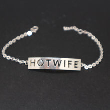 Load image into Gallery viewer, Silver Hotwife Bar Bracelet Bangle
