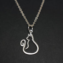 Load image into Gallery viewer, Sterling Silver Cat Ring Holder Necklace Pendant