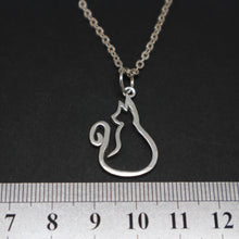 Load image into Gallery viewer, Sterling Silver Cat Ring Holder Necklace Pendant