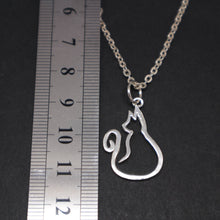 Load image into Gallery viewer, Sterling Silver Cat Ring Holder Necklace Pendant