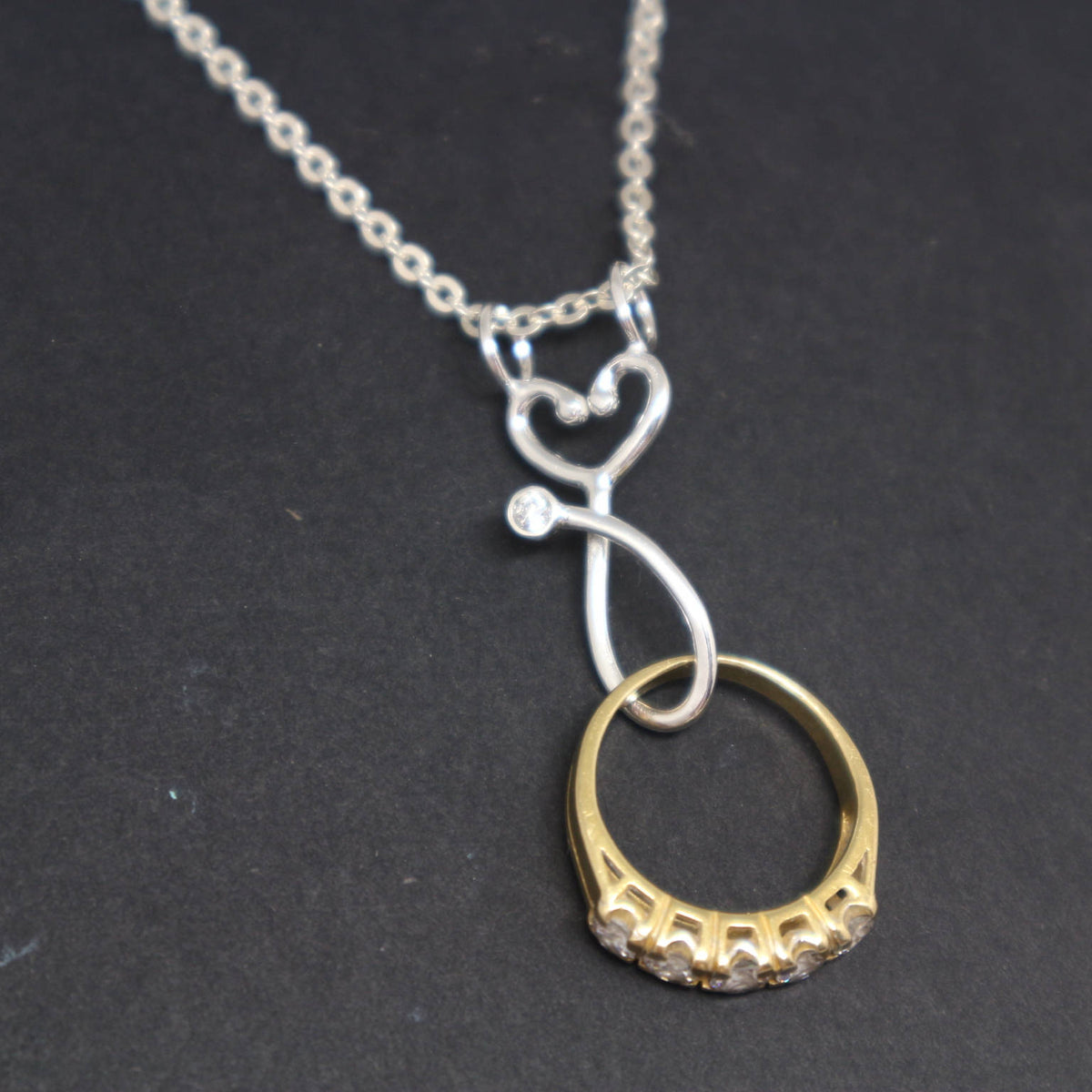 Ring Holder Necklace Silver: Handmade Engagement