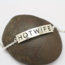 Load image into Gallery viewer, Silver Hotwife Bar Bracelet Bangle
