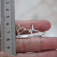 Load image into Gallery viewer, Silver Music Note Heartbeat Bracelet