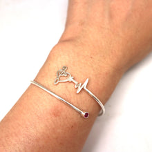 Load image into Gallery viewer, Silver Music Note Heartbeat Bracelet