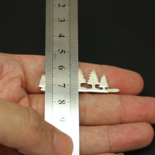 Load image into Gallery viewer, Silver Pine Tree Forest Tie Clip